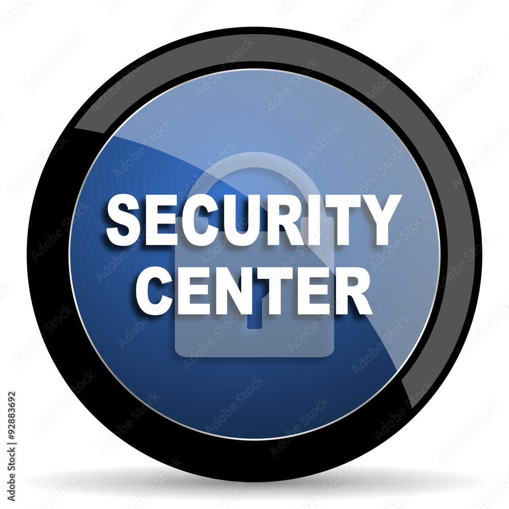security center blue circle glossy web icon on white background, round button for internet and mobile app security center blue circle glossy web icon on white background, round button for internet and mobile app