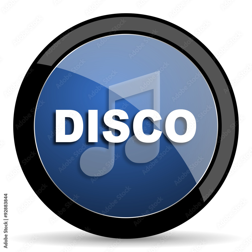 disco music blue circle glossy web icon on white background, round button for internet and mobile app disco music blue circle glossy web icon on white background, round button for internet and mobile app