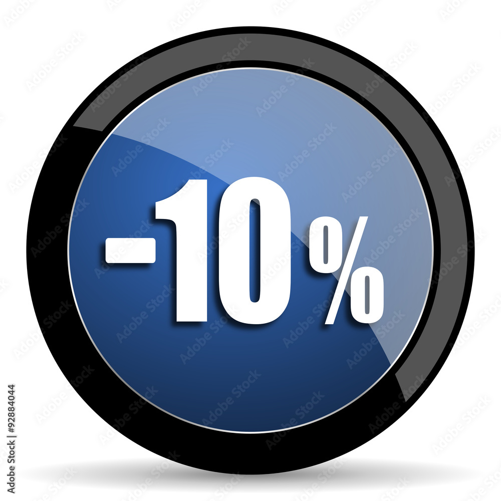 10 percent sale retail blue circle glossy web icon on white background, round button for internet and mobile app 10 percent sale retail blue circle glossy web icon on white background, round button for internet and mobile app