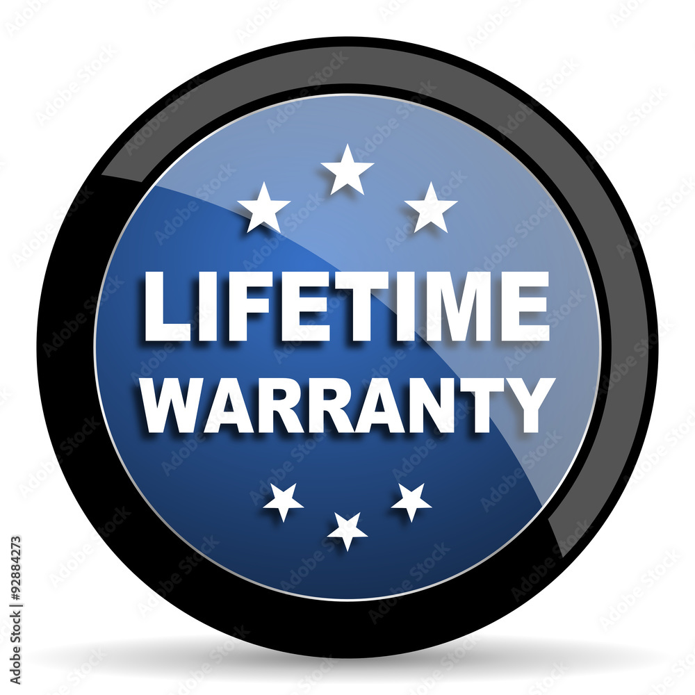 lifetime warranty blue circle glossy web icon on white background, round button for internet and mobile app lifetime warranty blue circle glossy web icon on white background, round button for internet and mobile app