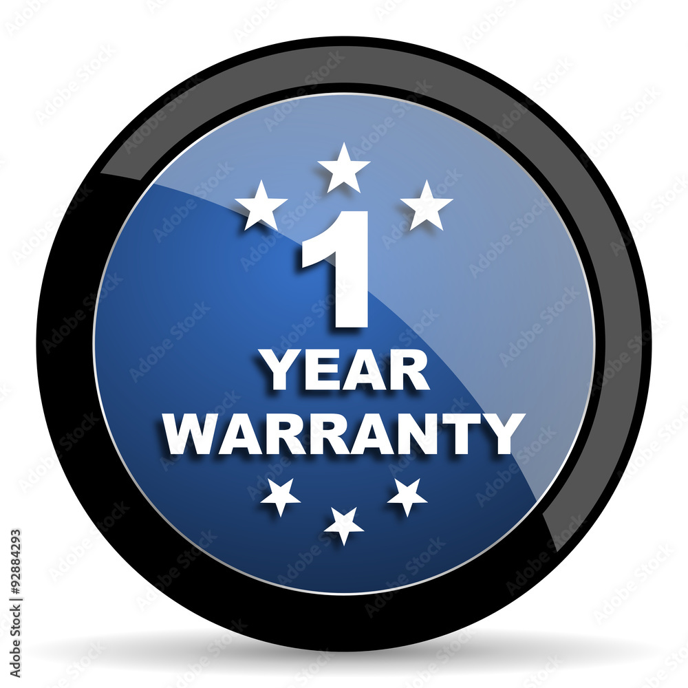 warranty guarantee 1 year blue circle glossy web icon on white background, round button for internet and mobile app warranty guarantee 1 year blue circle glossy web icon on white background, round button for internet and mobile app