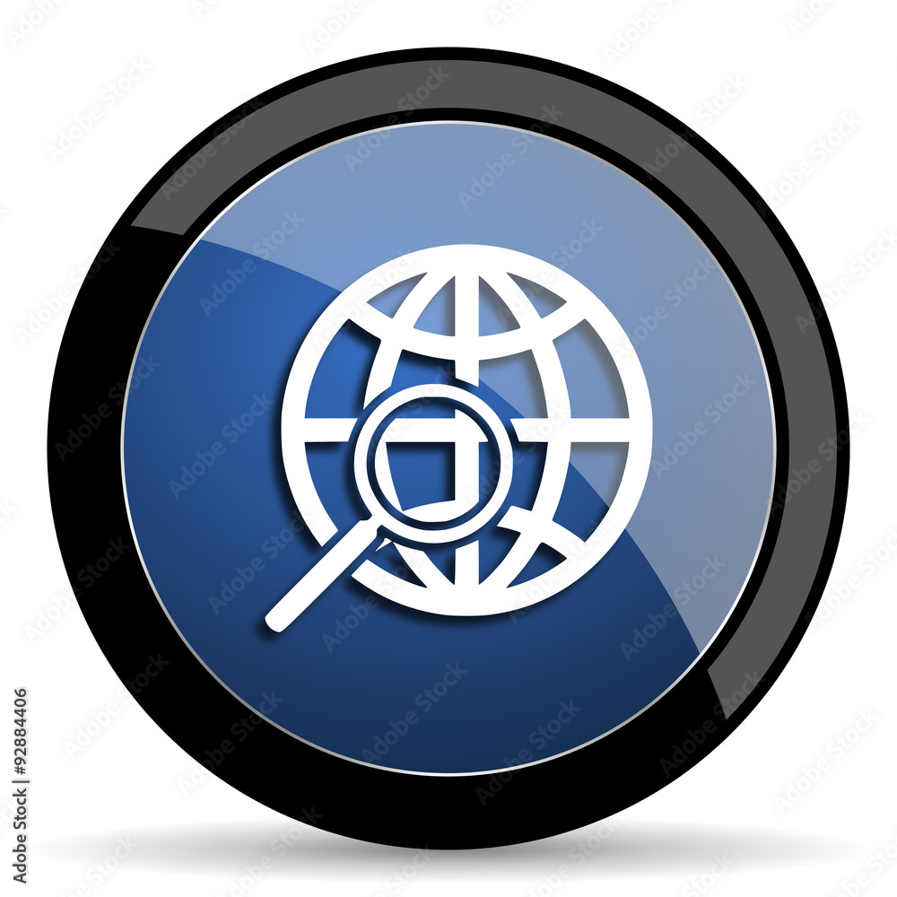 search blue circle glossy web icon on white background, round button for internet and mobile app search blue circle glossy web icon on white background, round button for internet and mobile app
