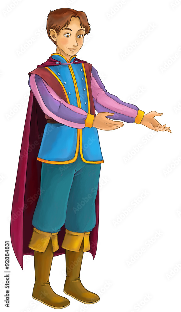Fairytale cartoon character - prince - illustration for the children Stock  Illustration | Adobe Stock