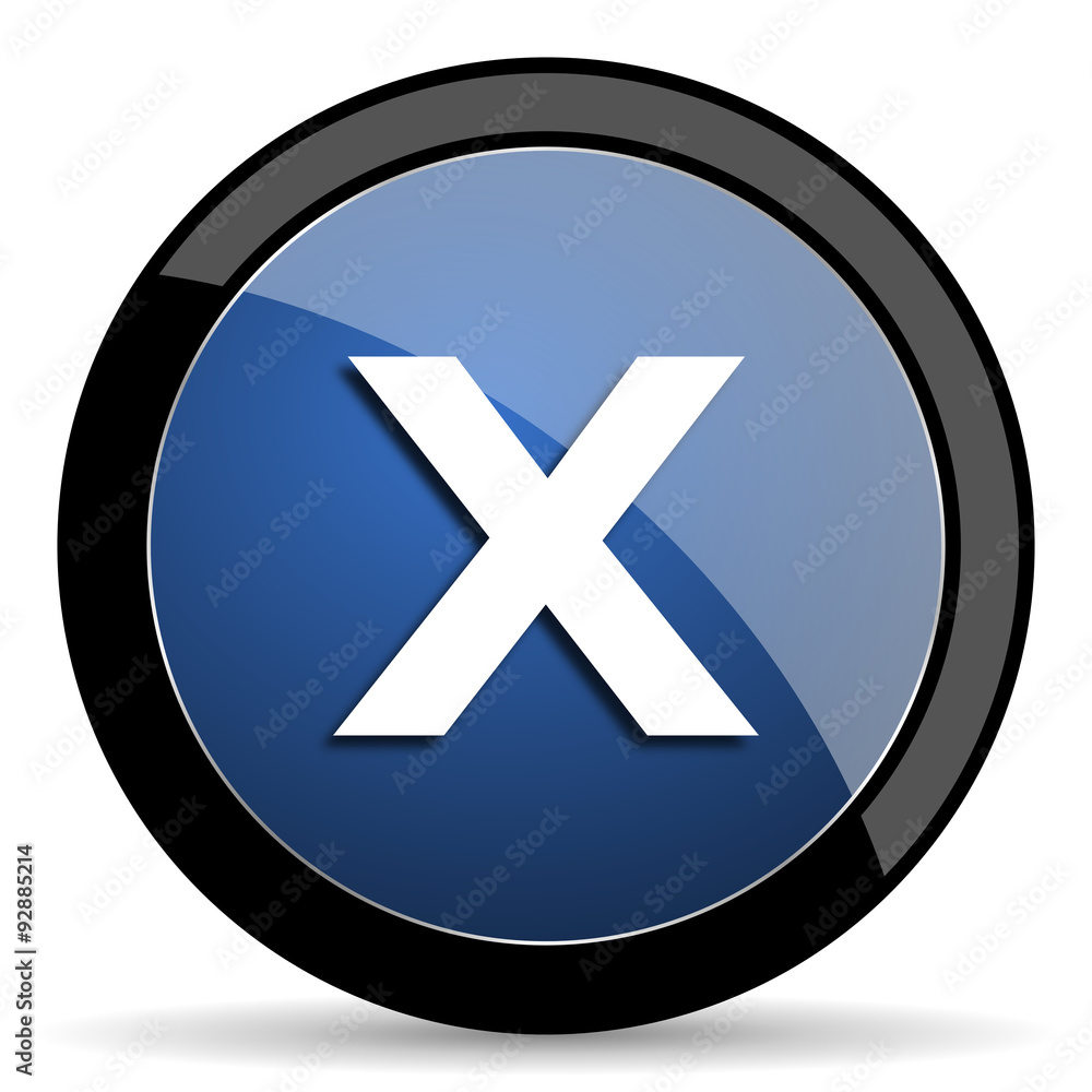 cancel blue circle glossy web icon on white background, round button for internet and mobile app cancel blue circle glossy web icon on white background, round button for internet and mobile app