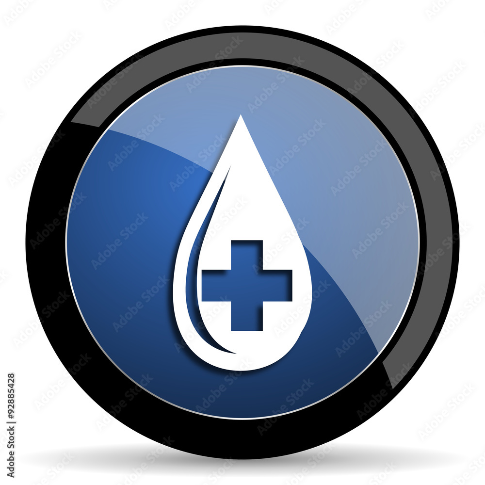 blood blue circle glossy web icon on white background, round button for internet and mobile app blood blue circle glossy web icon on white background, round button for internet and mobile app
