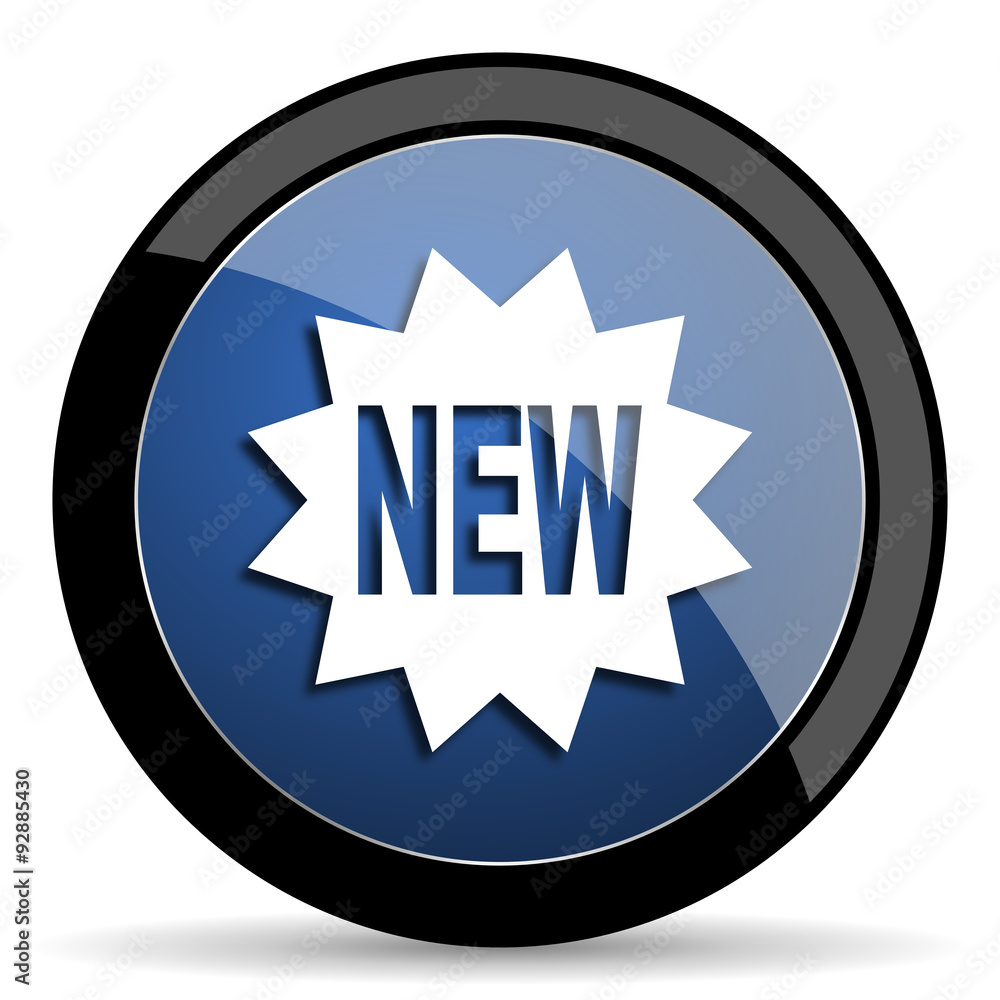 new blue circle glossy web icon on white background, round button for internet and mobile app new blue circle glossy web icon on white background, round button for internet and mobile app