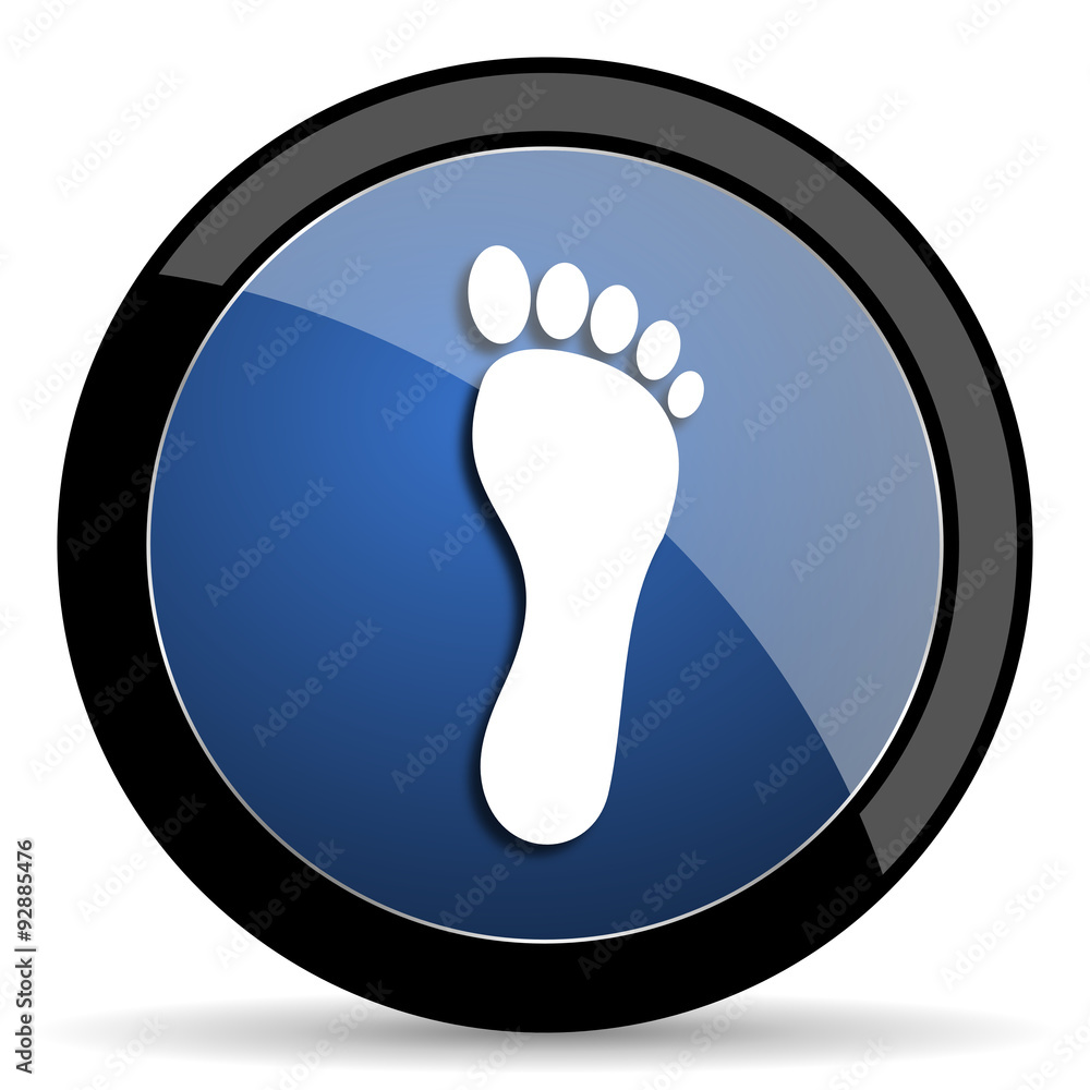 foot blue circle glossy web icon on white background, round button for internet and mobile app foot blue circle glossy web icon on white background, round button for internet and mobile app