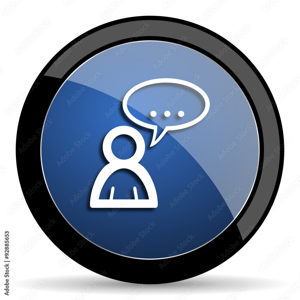 forum blue circle glossy web icon on white background, round button for internet and mobile app forum blue circle glossy web icon on white background, round button for internet and mobile app