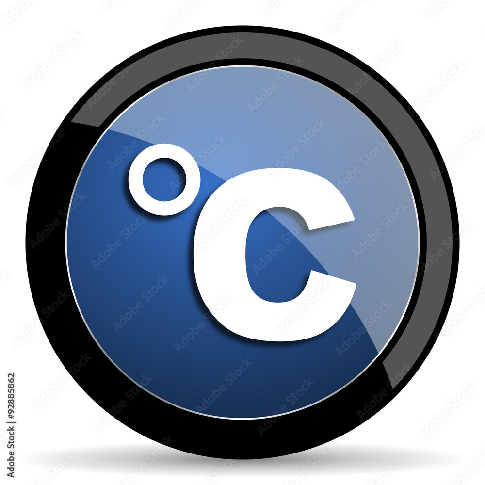 celsius blue circle glossy web icon on white background, round button for internet and mobile app celsius blue circle glossy web icon on white background, round button for internet and mobile app