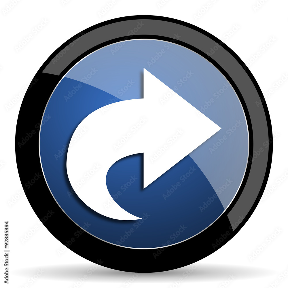next blue circle glossy web icon on white background, round button for internet and mobile app next blue circle glossy web icon on white background, round button for internet and mobile app