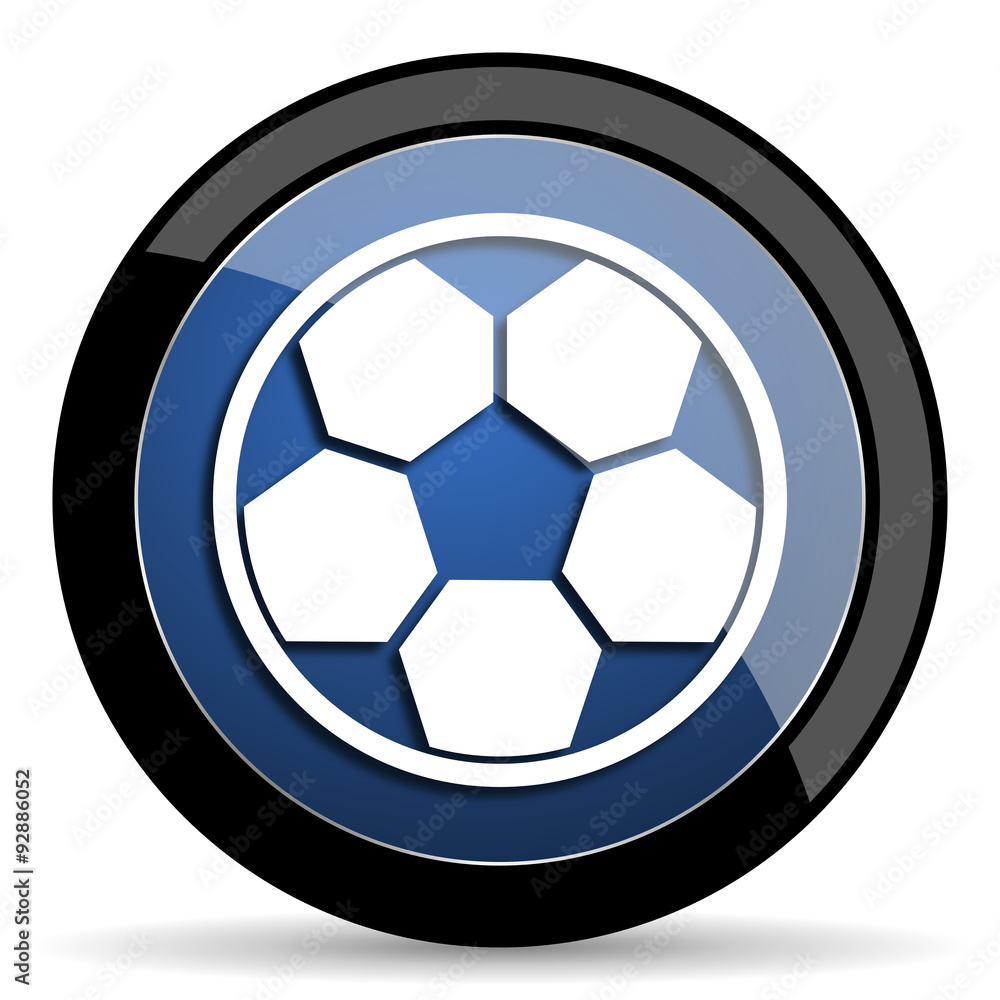 soccer blue circle glossy web icon on white background, round button for internet and mobile app soccer blue circle glossy web icon on white background, round button for internet and mobile app