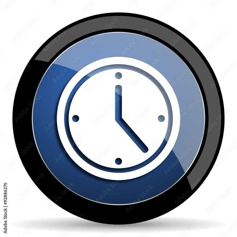 time blue circle glossy web icon on white background, round button for internet and mobile app time blue circle glossy web icon on white background, round button for internet and mobile app