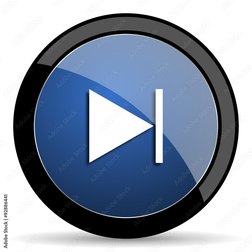 next blue circle glossy web icon on white background, round button for internet and mobile app next blue circle glossy web icon on white background, round button for internet and mobile app
