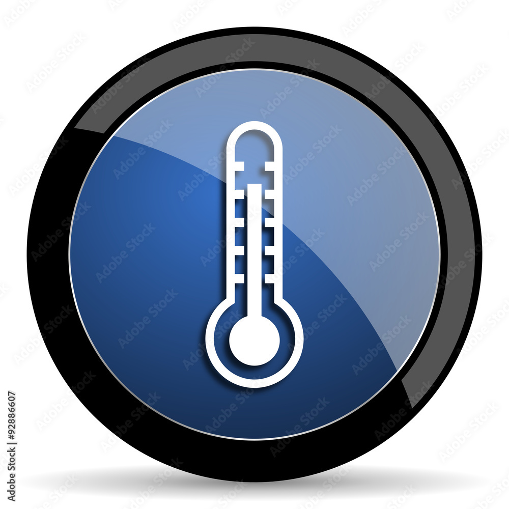 thermometer blue circle glossy web icon on white background, round button for internet and mobile app thermometer blue circle glossy web icon on white background, round button for internet and mobile app