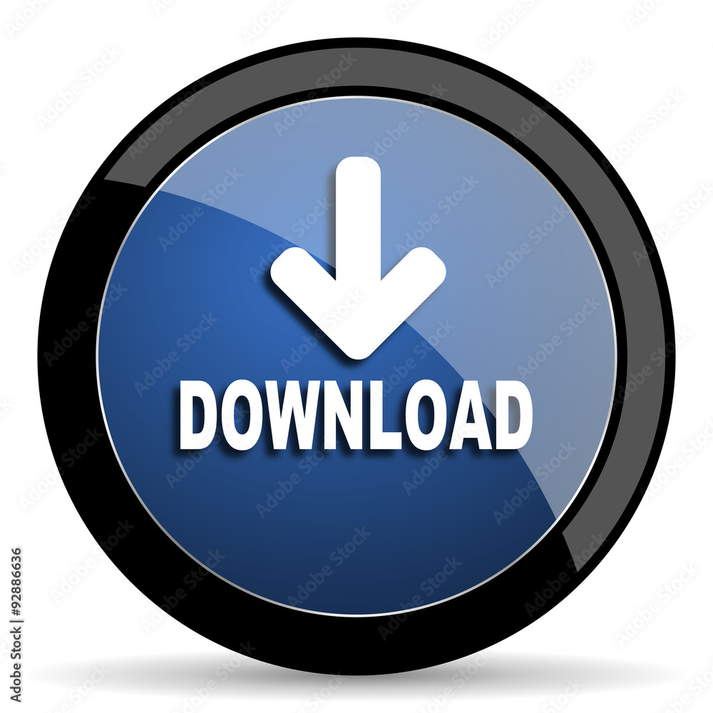 download blue circle glossy web icon on white background, round button for internet and mobile app download blue circle glossy web icon on white background, round button for internet and mobile app