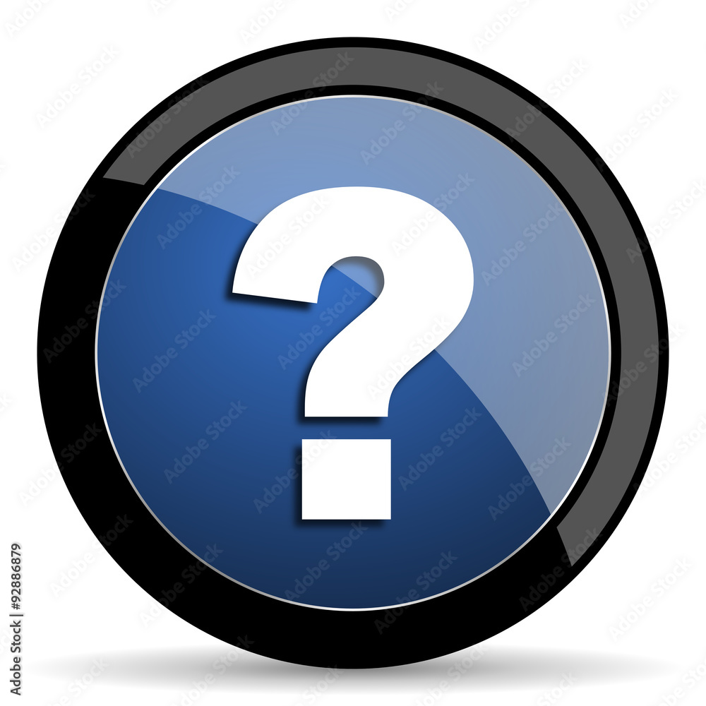 question mark blue circle glossy web icon on white background, round button for internet and mobile app question mark blue circle glossy web icon on white background, round button for internet and mobile app