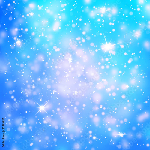 Abstract snowfall or rainfall background with drops, snowflakes and sparkle illustration. Winter season Holiday copy space background.