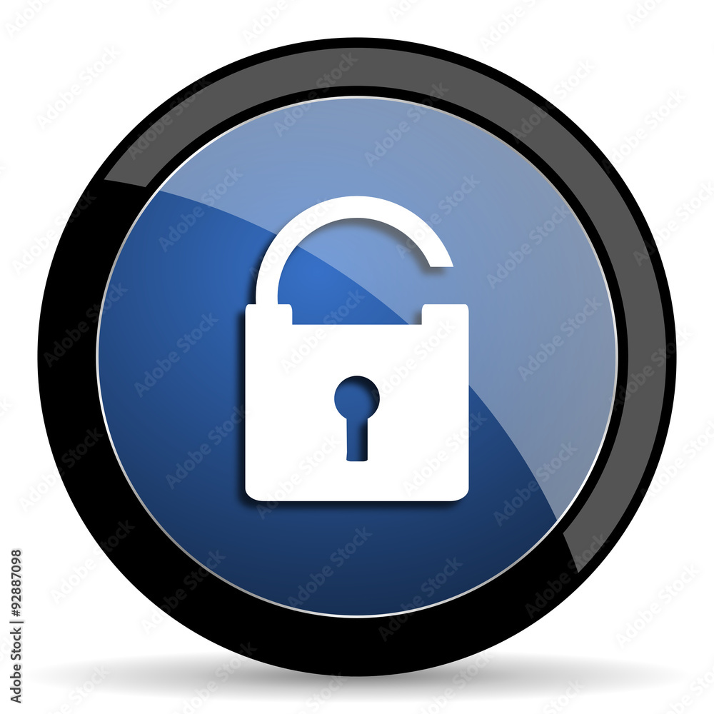 padlock blue circle glossy web icon on white background, round button for internet and mobile app padlock blue circle glossy web icon on white background, round button for internet and mobile app
