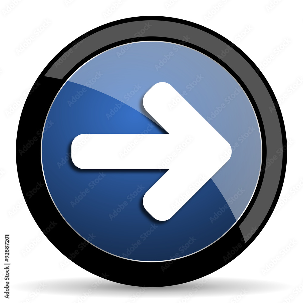 right arrow blue circle glossy web icon on white background, round button for internet and mobile app right arrow blue circle glossy web icon on white background, round button for internet and mobile app