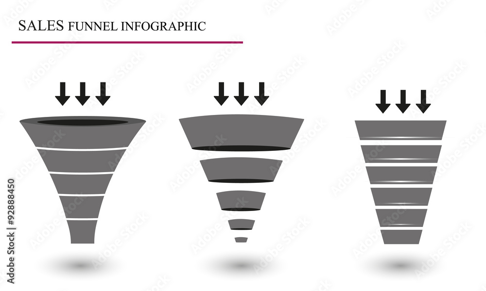 Sales funnel. Vector illustration. Sales funnel. Vector illustration.