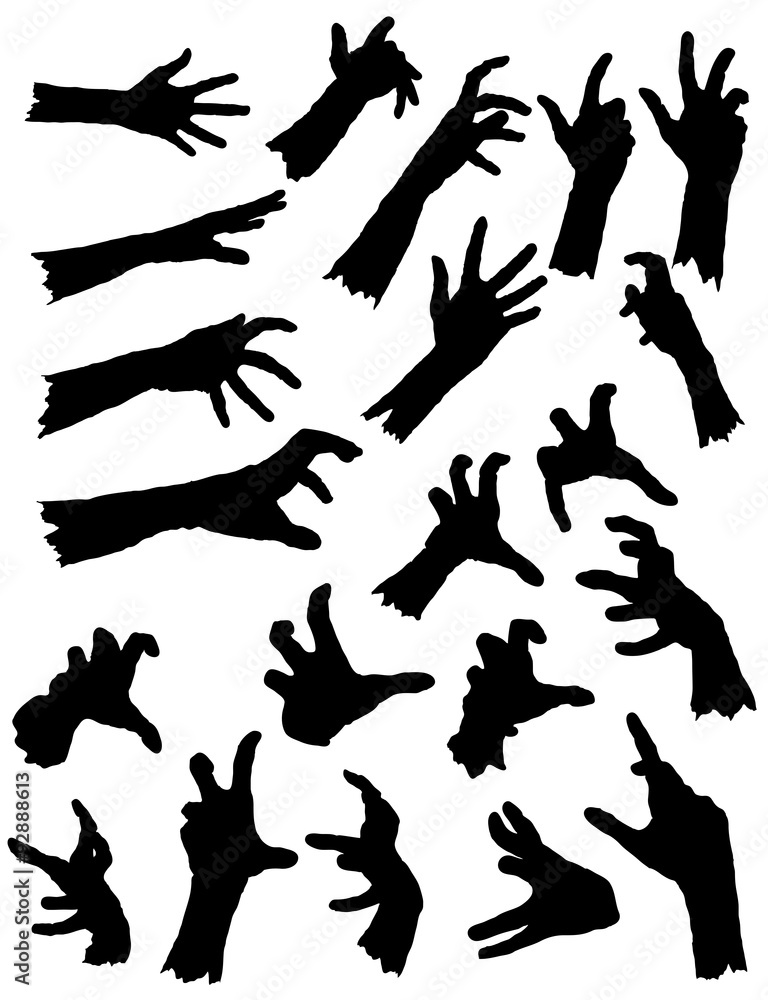 Collection of Zombie Hands in different poses. Collection of Zombie Hands in different poses.