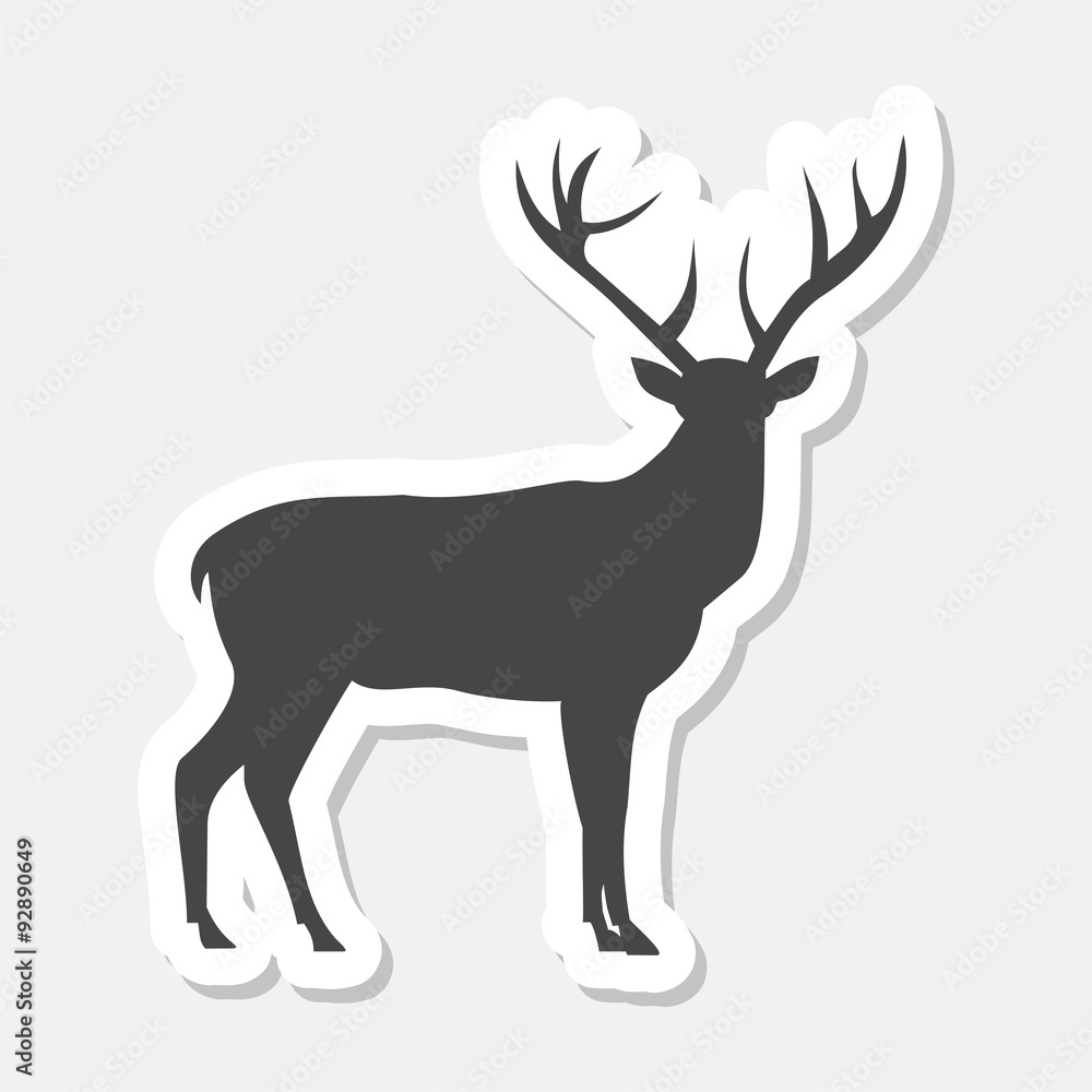 Deer sticker with long shadow Deer sticker with long shadow
