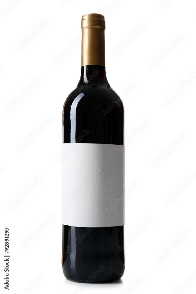 bottle of wine isolated on white background