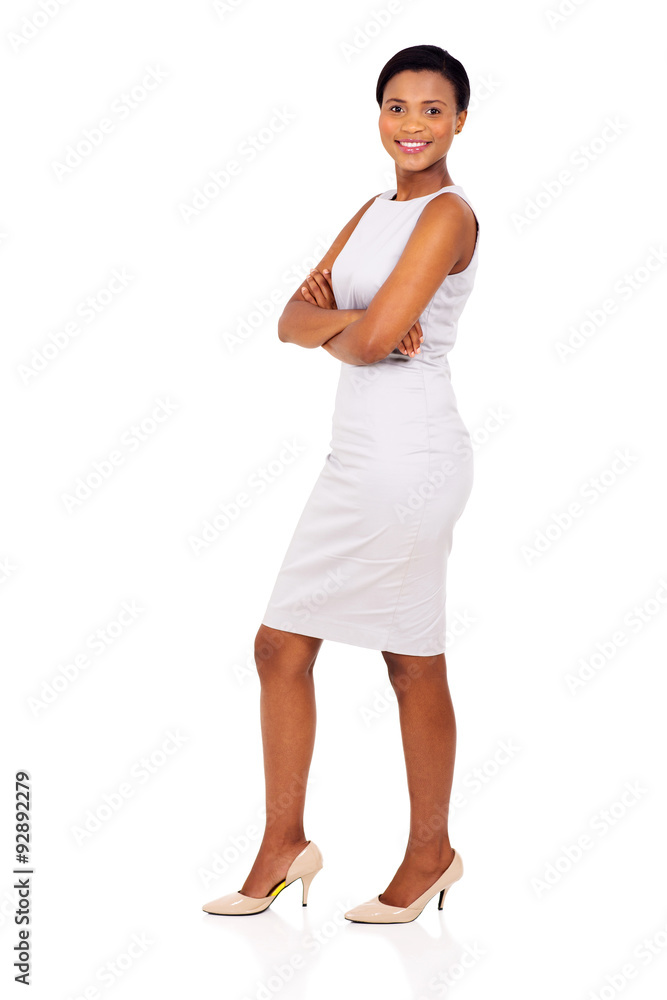 side view of african american woman with arms crossed side view of african american woman with arms crossed