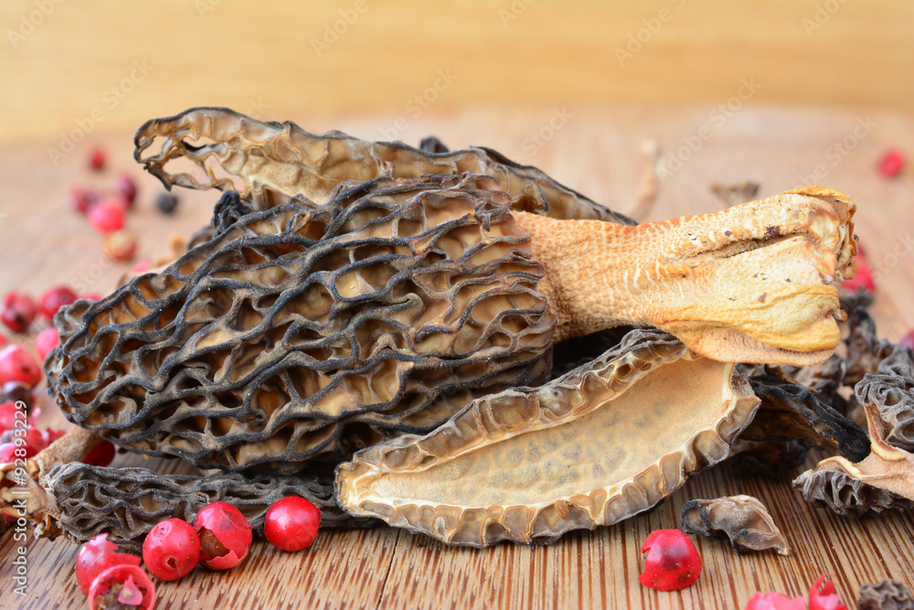 Obraz premium Dried Morels close up