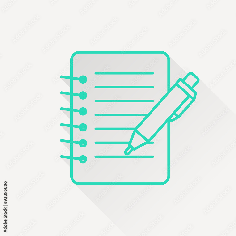 Notebook with pen icon Notebook with pen icon