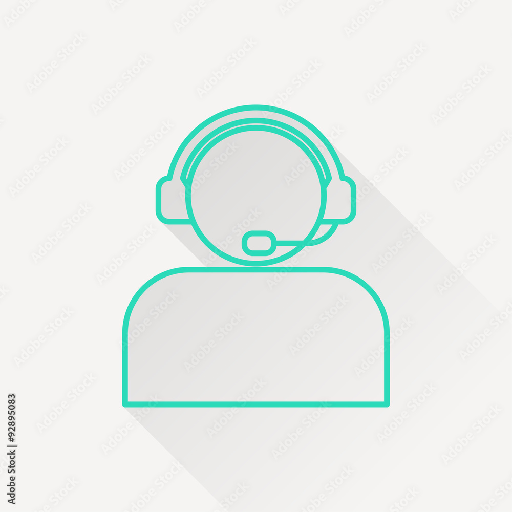 Customer support operator with headset icon Customer support operator with headset icon