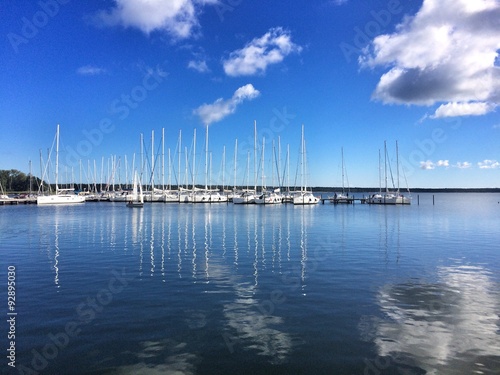 Yachts in the harbor on the Ruegen island, Germany photo