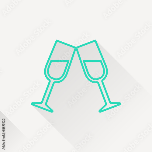 Two glasses of wine or champagne icon