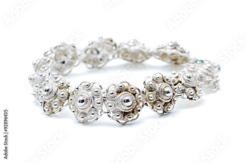 Antique silver bracelet made out of a chain called 'zeeuwse knoop', a traditional dutch jewel type