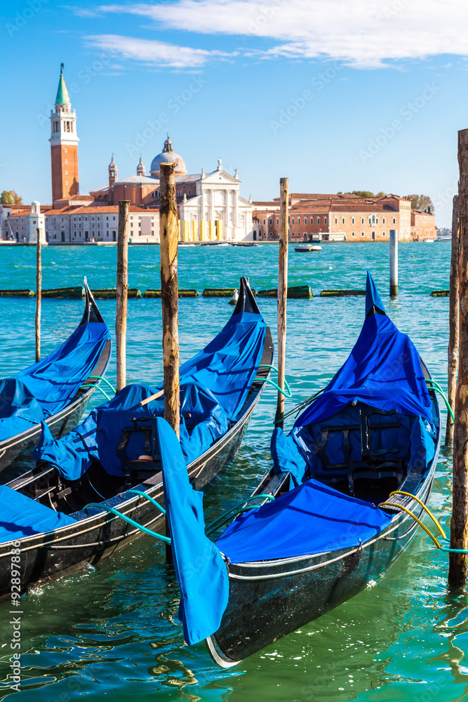 Naklejka premium Gondolas in Venice, Italy