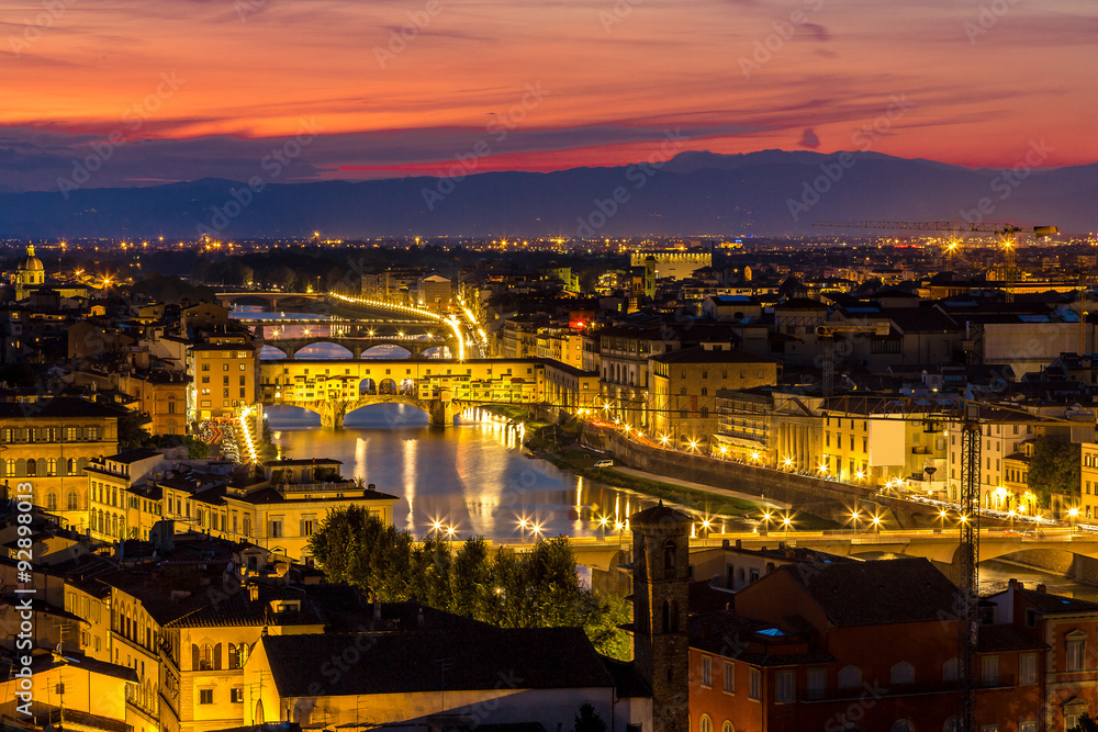 The Ponte Vecchio in Florence - obrazy, fototapety, plakaty 