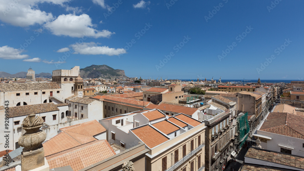 Palermo (Italy) - View over historical center and Vittorio Emanuele road