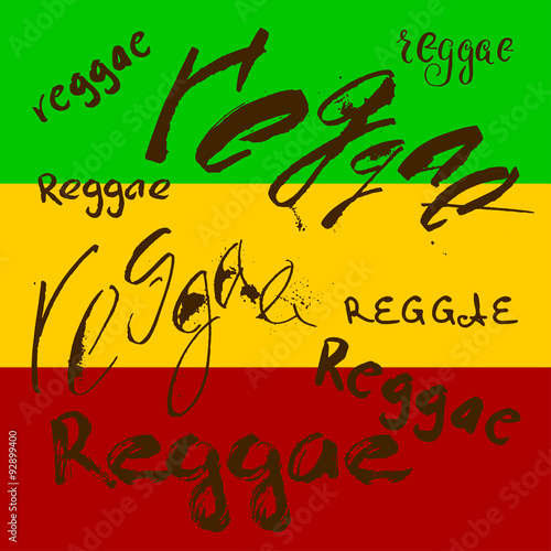 Vector isolated lettering poster in reggae style.