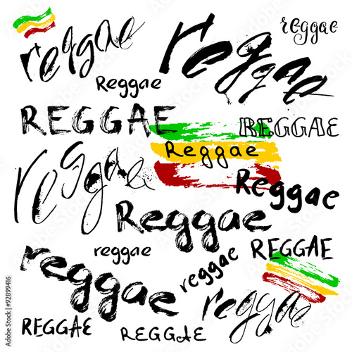 Vector isolated lettering poster in reggae style.
