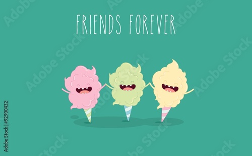 sweet cotton candy. Vector illustration