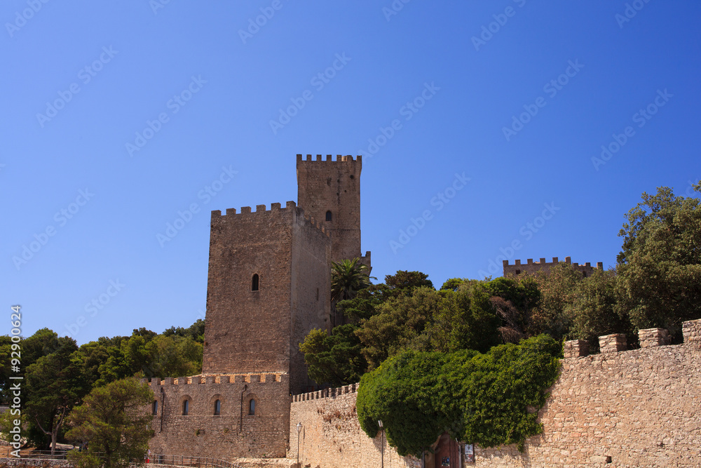 Fototapeta premium Norman castle called Torri del Balio, Erice