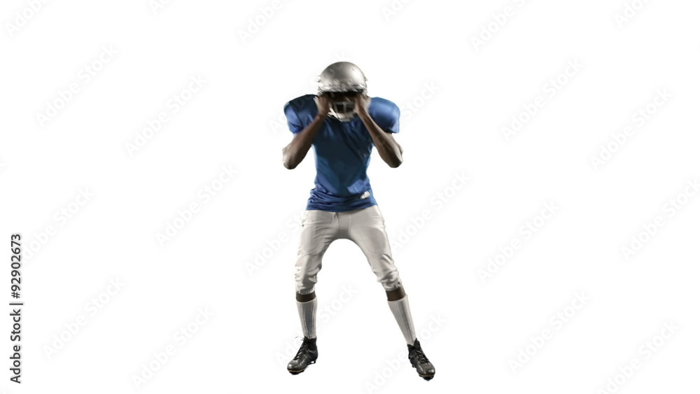 American football player motivating himself American football player motivating himself