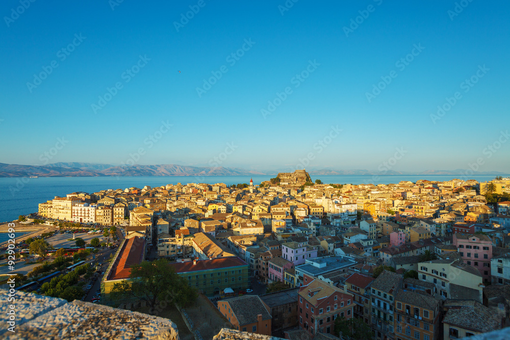 Obraz premium Aerial view from New fortress Kerkyra, Corfu island, Greece