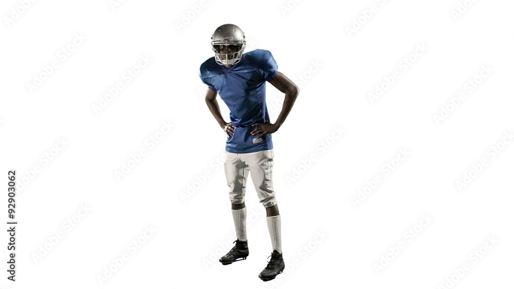 American football player looking at camera American football player looking at camera