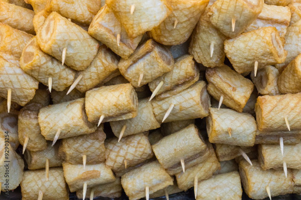 Cuttle rolled, style grilled food on the street
Cuttle rolled, style grilled food on the street