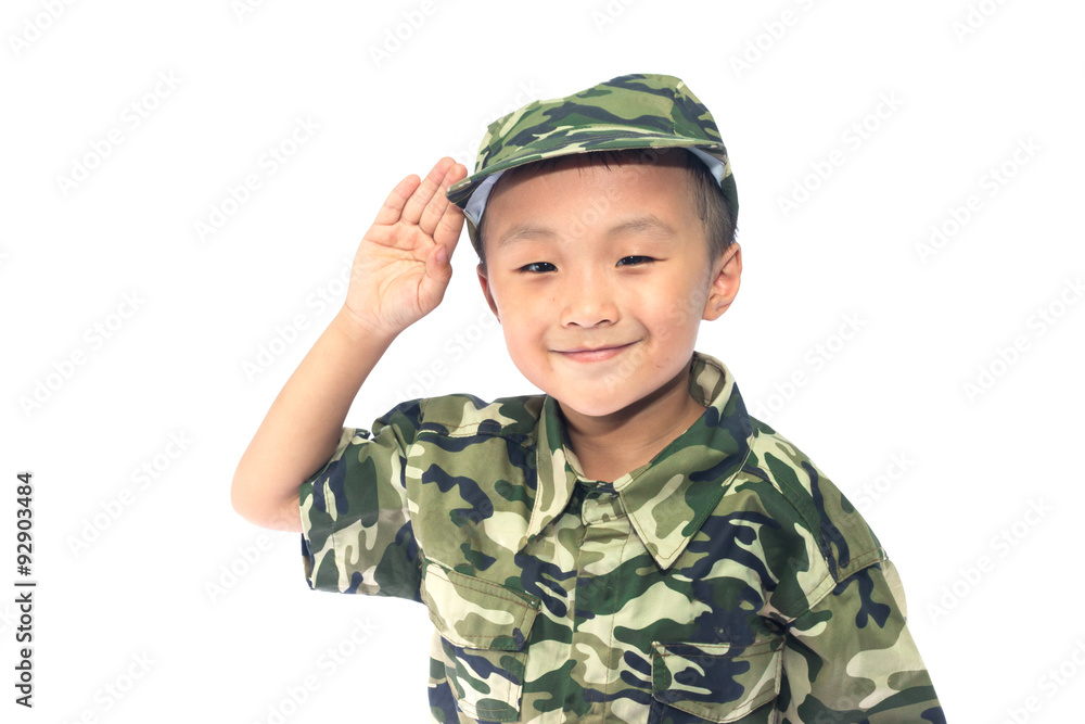 little boy with Soldier suit isolated on white background
little boy with Soldier suit isolated on white background