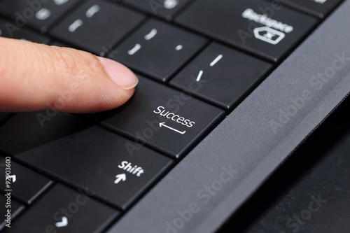 background of finger pushing on the success button