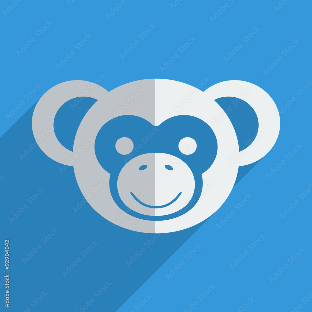 Flat icons modern design with shadow of monkey Flat icons modern design with shadow of monkey