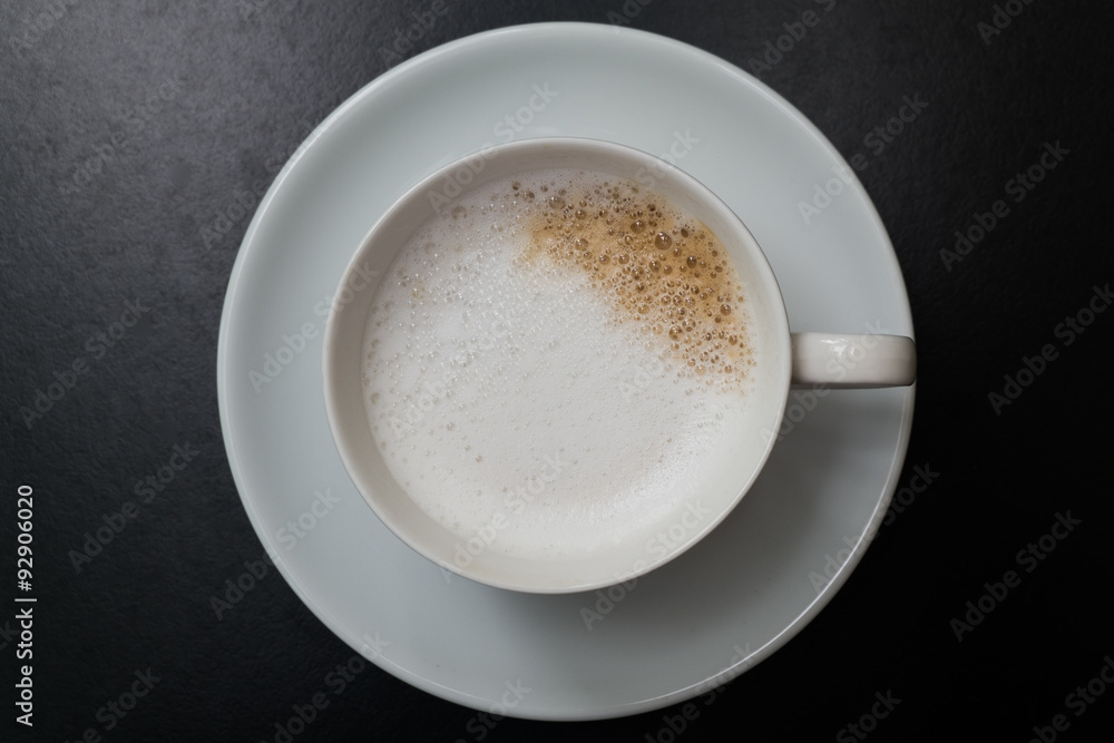 Obraz premium coffee, cup, table, white, background, top, black, view, caffeine, brown, isolated, espresso, drink, breakfast, morning, aroma, mug, closeup, food, restaurant, natural, fresh, space, cafe, grunge