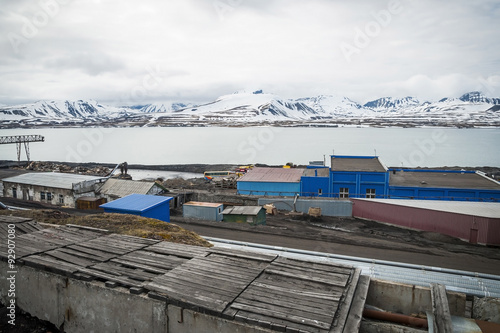 Heavy industry in Barentsburg, Russian settlement in Svalbard © dinozzaver